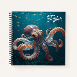 Iridescent Glass Octopus Art | Personalized ノートブック