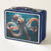 Iridescent Glass Octopus Art | Personalized メタルランチボックス (裏面)