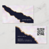 Iridescent Gold Agate Modern Elegant Feminine 名刺 (正面/裏面)