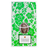 iridescent green lace with Christmas flower スモールペーパーバッグ (裏面)