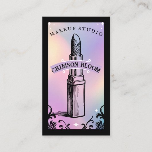 Iridescent holographic Beauty Makeup Artist Luxury 名刺 (正面)