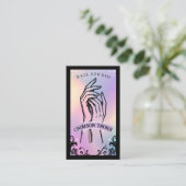 Iridescent holographic Beauty Nail Salon Luxury 名刺 (スタンド正面)