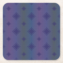 Iridescent Holographic Dots Pattern スクエアペーパーコースター