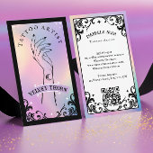 Iridescent Holographic Gothic Body Tattoo Artist 名刺