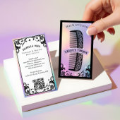 Iridescent holographic Hair Stylist Beauty Salon 名刺