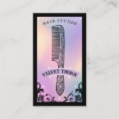 Iridescent holographic Hair Stylist Beauty Salon 名刺 (正面)