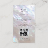 Iridescent Holographic Lily Qr Code 名刺 (裏面)