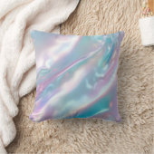 Iridescent Holographic Modern Blue Pink クッション (ブランケット)