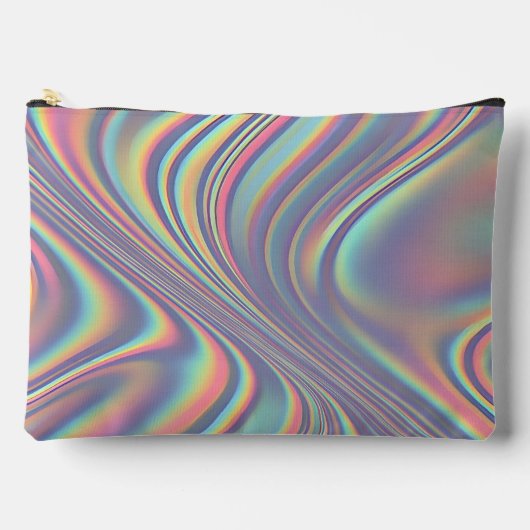 Iridescent Holographic Swirl Texture アクセサリーポーチ (正面)