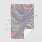 Iridescent Holographic Swirl Texture ゴルフタオル (インサイチュ)