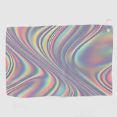 Iridescent Holographic Swirl Texture ゴルフタオル (横)