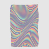 Iridescent Holographic Swirl Texture ゴルフタオル (正面)