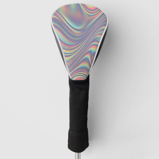 Iridescent Holographic Swirl Texture ゴルフヘッドカバー (正面)