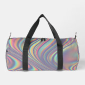 Iridescent Holographic Swirl Texture ダッフルバッグ (裏面)