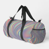Iridescent Holographic Swirl Texture ダッフルバッグ (右コーナー)