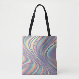Iridescent Holographic Swirl Texture トートバッグ