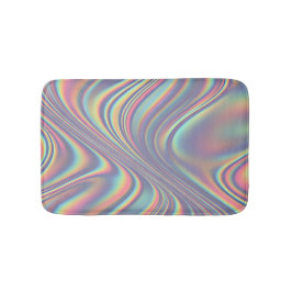 Iridescent Holographic Swirl Texture バスマット