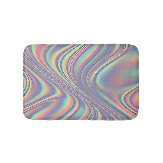 Iridescent Holographic Swirl Texture バスマット (正面)