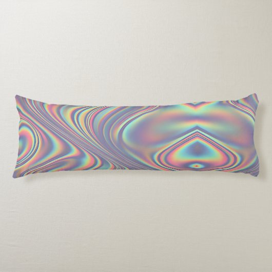 Iridescent Holographic Swirl Texture ボディピロー (正面)
