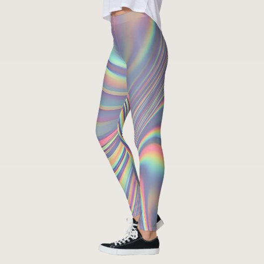 Iridescent Holographic Swirl Texture レギンス (左)