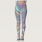 Iridescent Holographic Swirl Texture レギンス (正面)