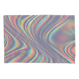 Iridescent Holographic Swirl Texture 枕カバー