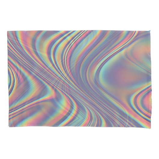 Iridescent Holographic Swirl Texture 枕カバー (正面)