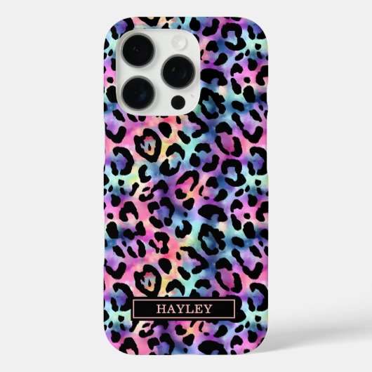 Iridescent Leopard Print Monogrammed Case-Mate iPhoneケース (裏面)