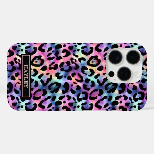 Iridescent Leopard Print Monogrammed Case-Mate iPhoneケース (裏面 (横))