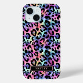 Iridescent Leopard Print Monogrammed Case-Mate iPhoneケース (裏面)