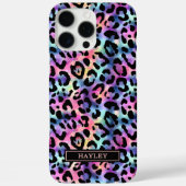 Iridescent Leopard Print Monogrammed Case-Mate iPhoneケース (裏面)