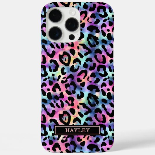Iridescent Leopard Print Monogrammed Case-Mate iPhoneケース (裏面)