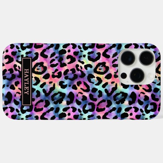 Iridescent Leopard Print Monogrammed Case-Mate iPhoneケース (裏面 (横))