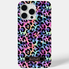Iridescent Leopard Print Monogrammed iPhone 15 Pro Maxケース