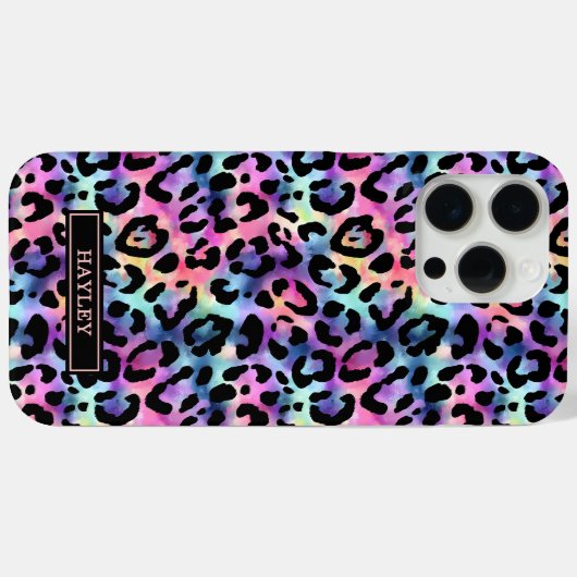 Iridescent Leopard Print Monogrammed Case-Mate iPhoneケース (裏面 (横))