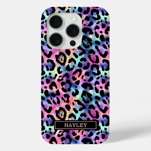 Iridescent Leopard Print Monogrammed Case-Mate iPhoneケース (裏面)