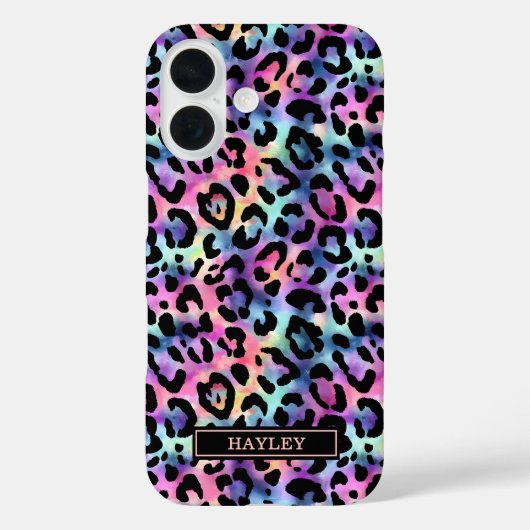 Iridescent Leopard Print Monogrammed Case-Mate iPhoneケース (裏面)