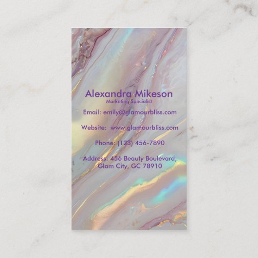 Iridescent Marble Luxury 名刺 (裏面)