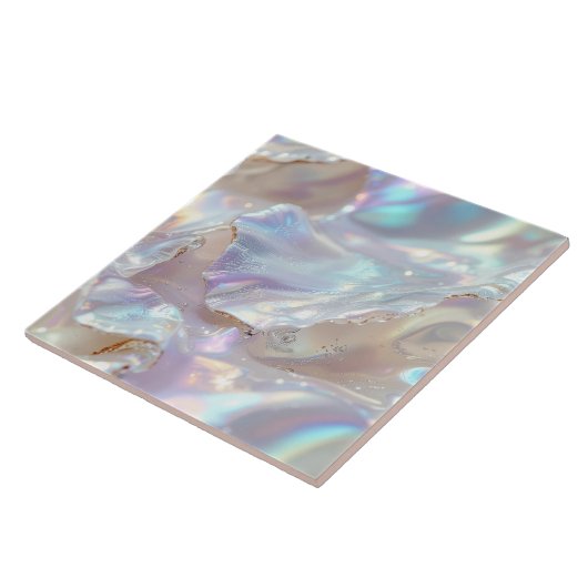 Iridescent Mother of Pearl Abstract ID1173a タイル (側面)