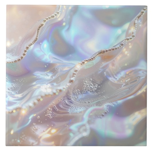 Iridescent Mother of Pearl Abstract ID1173b タイル (正面)