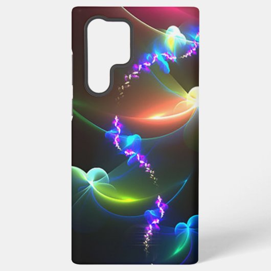 Iridescent Neon Fractal Wing Art  Samsung Galaxyケース (裏面)