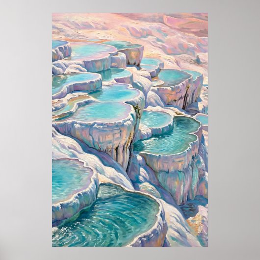 Iridescent Pamukkale Thermal Pools in Turkey Print ポスター (正面)