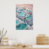 Iridescent Pamukkale Thermal Pools in Turkey Print ポスター (キッチン)