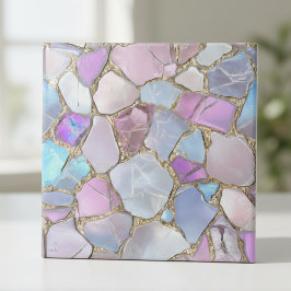 Iridescent Pastel Gemstone Gold Mosaic タイル