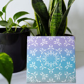 Iridescent Pastel Purple Teal Ombre Elegant Ornate タイル