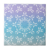 Iridescent Pastel Purple Teal Ombre Elegant Ornate タイル (正面)