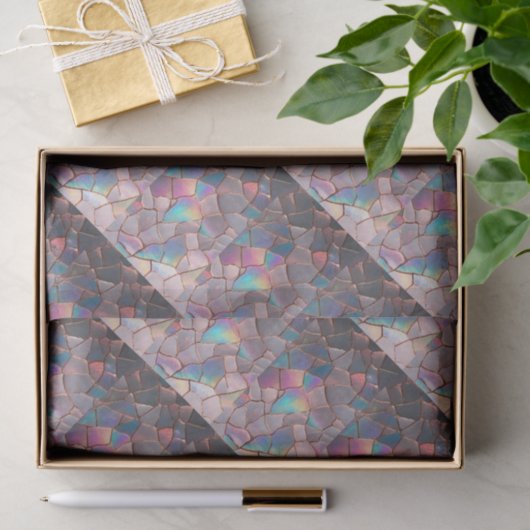 Iridescent Pearlized Faux Rose Gold Decoupage  薄葉紙 (ギフト)