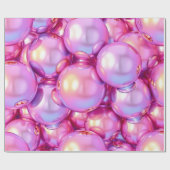Iridescent Pink 3D Glossy Bubble Pattern Wrapping  ラッピングペーパー (フラット)