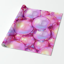 Iridescent Pink 3D Glossy Bubble Pattern Wrapping  ラッピングペーパー