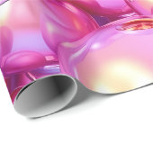Iridescent Pink 3D Glossy Bubble Pattern Wrapping  ラッピングペーパー (ロールコーナー)